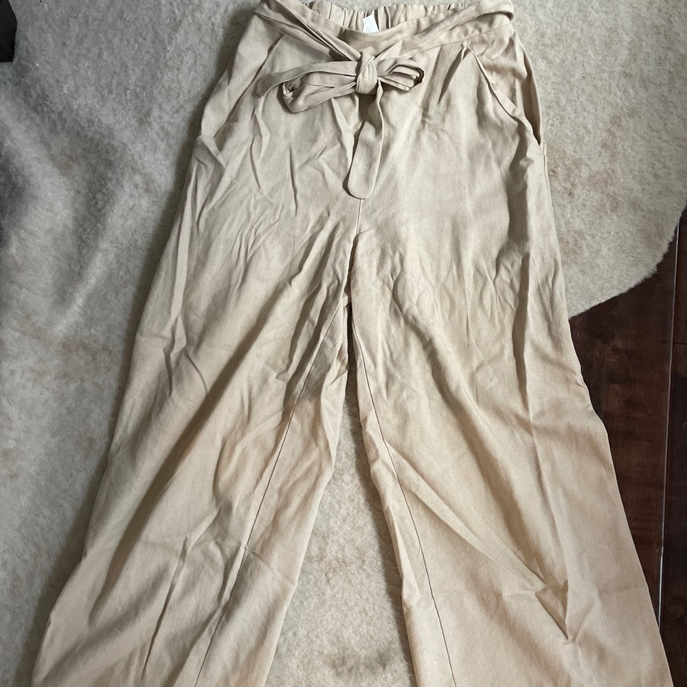 Paper bag Waist Linen Trousers